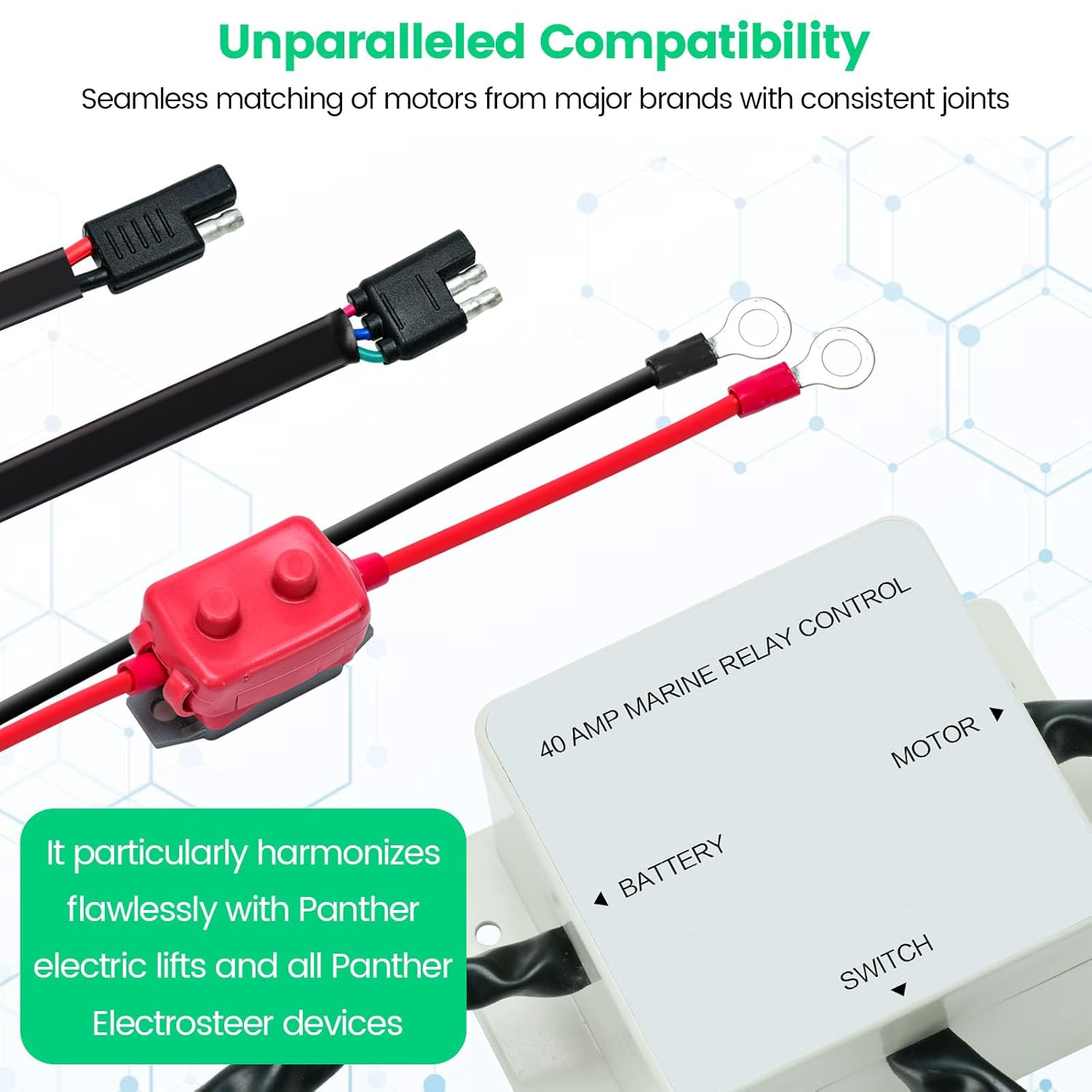 Haoguo Marine Relay Control with 50A Overload Protection, Perfect Replacement Relay Harness for Your 99-55022 OEM Old Relay, Waterproof Enclosure Design
