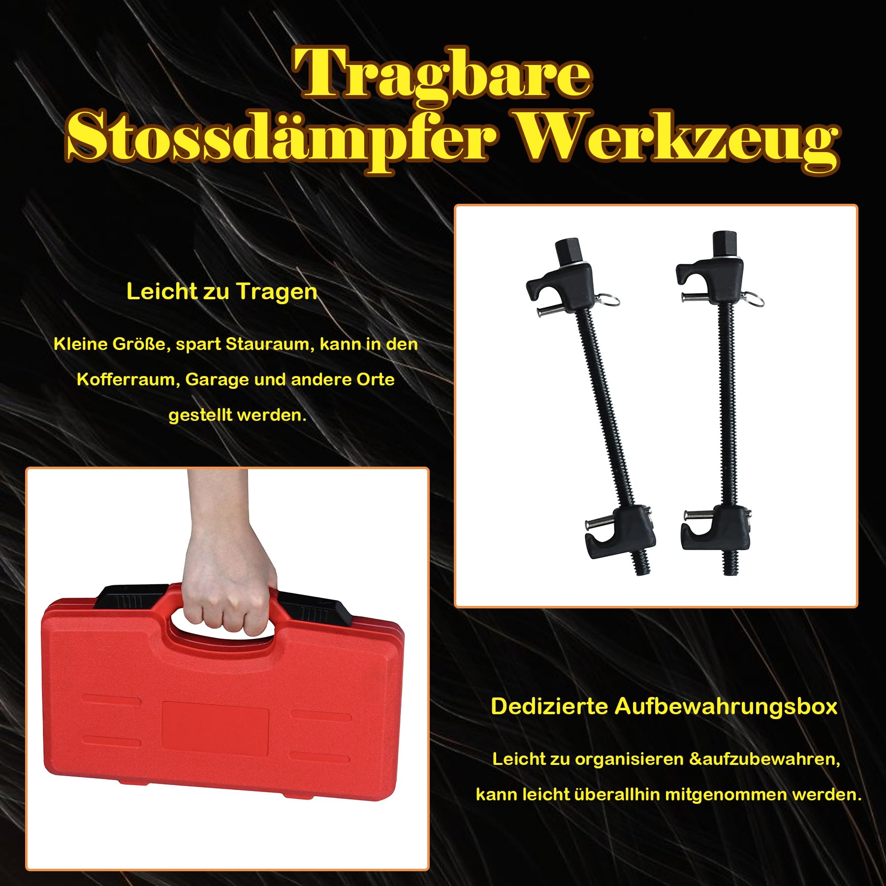 Froadp Set di 2 tenditori a molla per auto, manuale tuning, abbassamento, 310 mm, attrezzo universale per compressori a molla, ammortizzatori