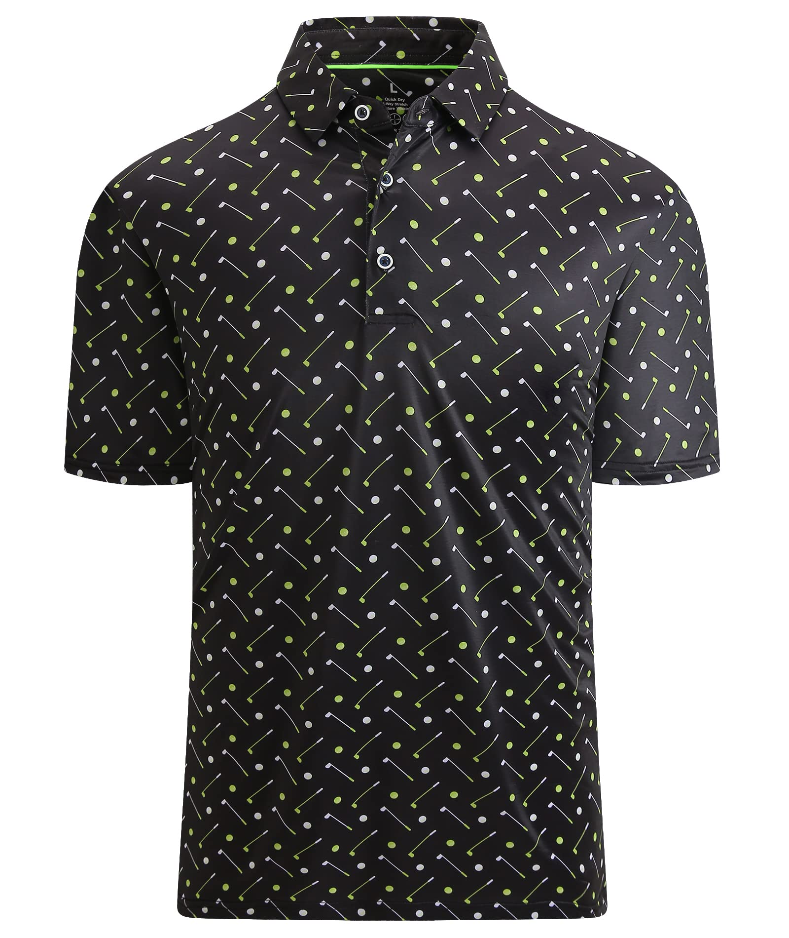 Mens Golf Shirts Short Sleeve Moisture Wicking Dry Fit Performance Athletic Polo Shirt