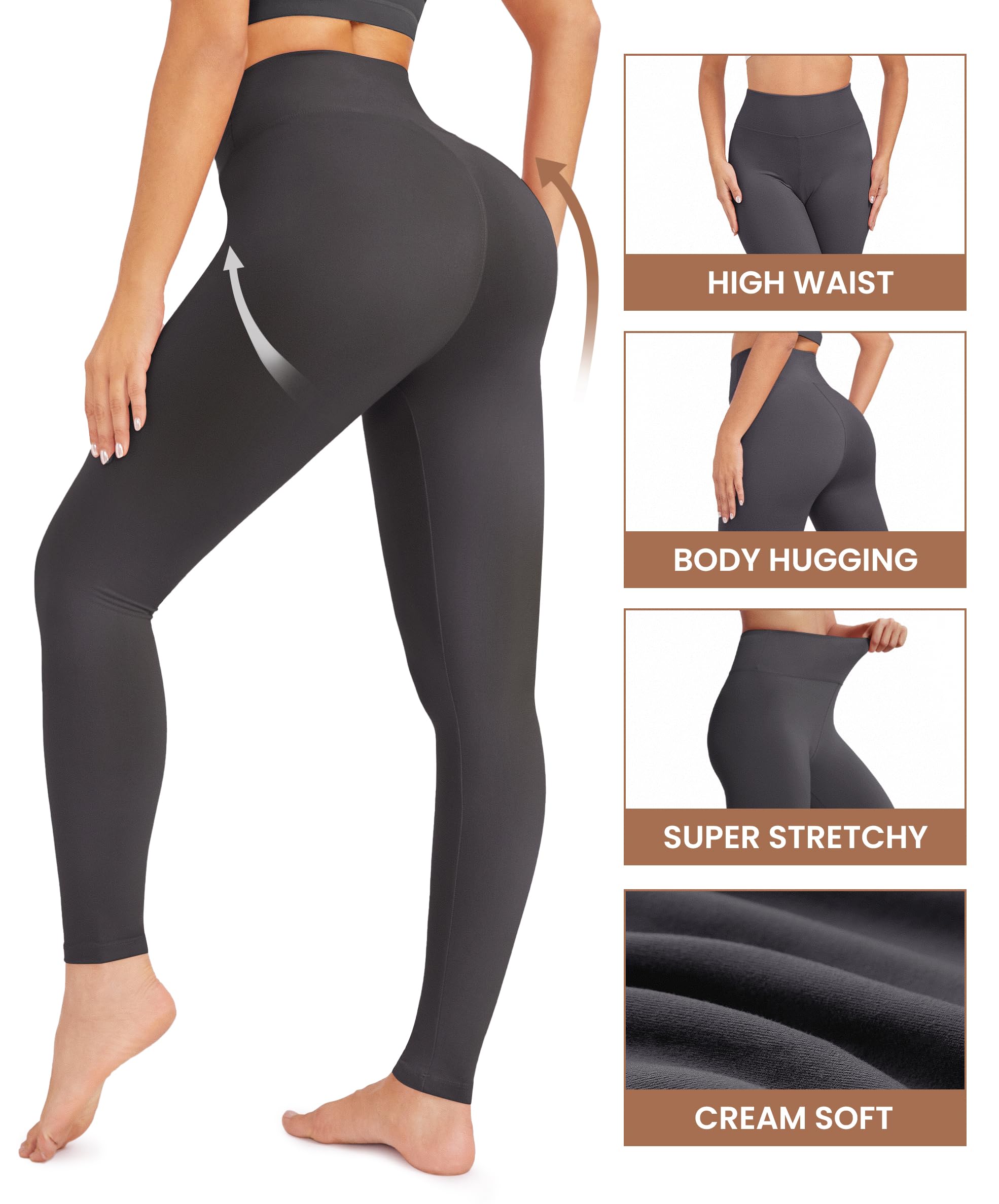 VALANDY Legginsy z wysokim stanem dla kobiet rozciągliwe kontrola brzucha trening bieganie joga spodnie reg&plus size