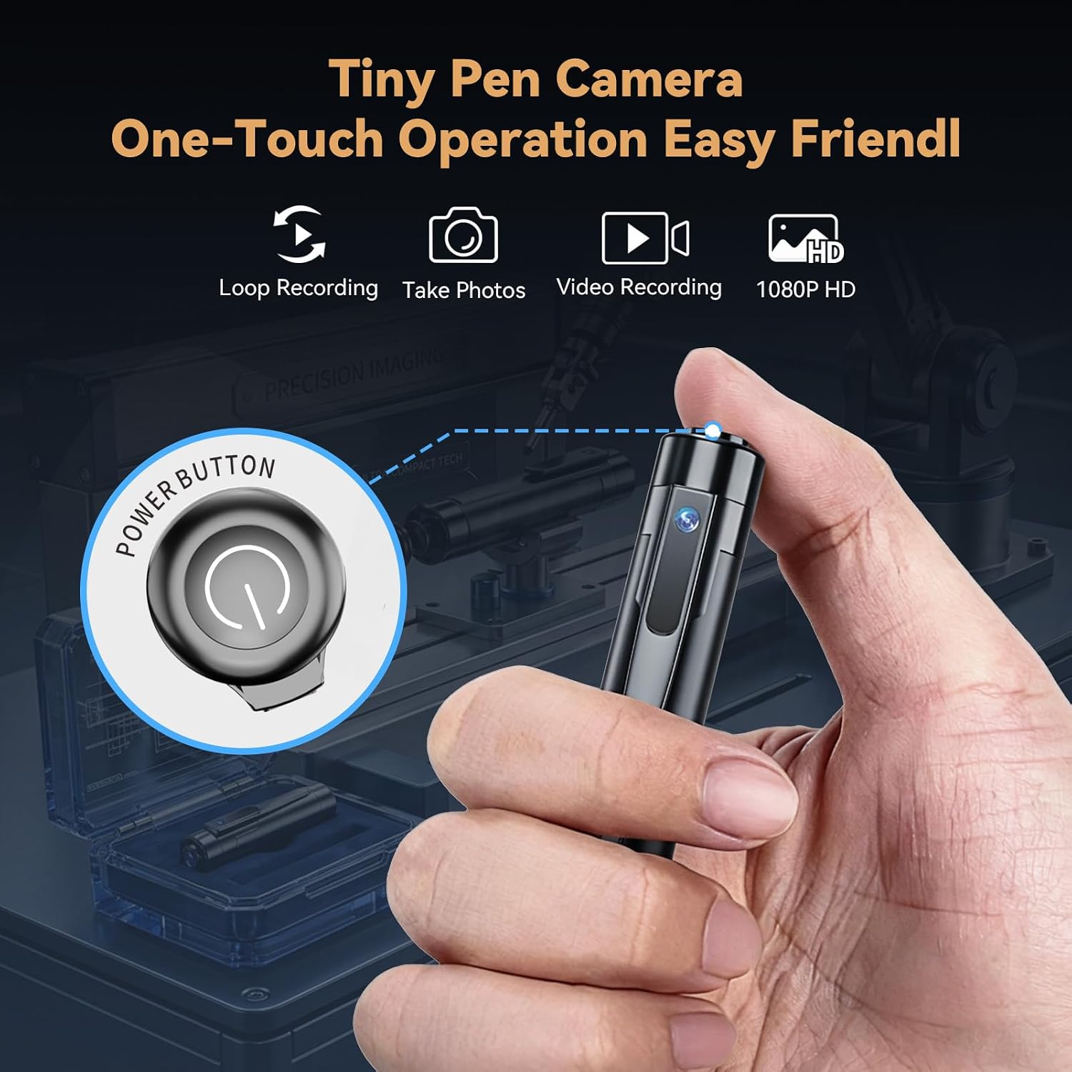 64G 1080P HD Body Camera for Home Security with Take Photos,Pen Camera with Smooth Writing for Lecture,Meeting,Classes,Easy to Use
