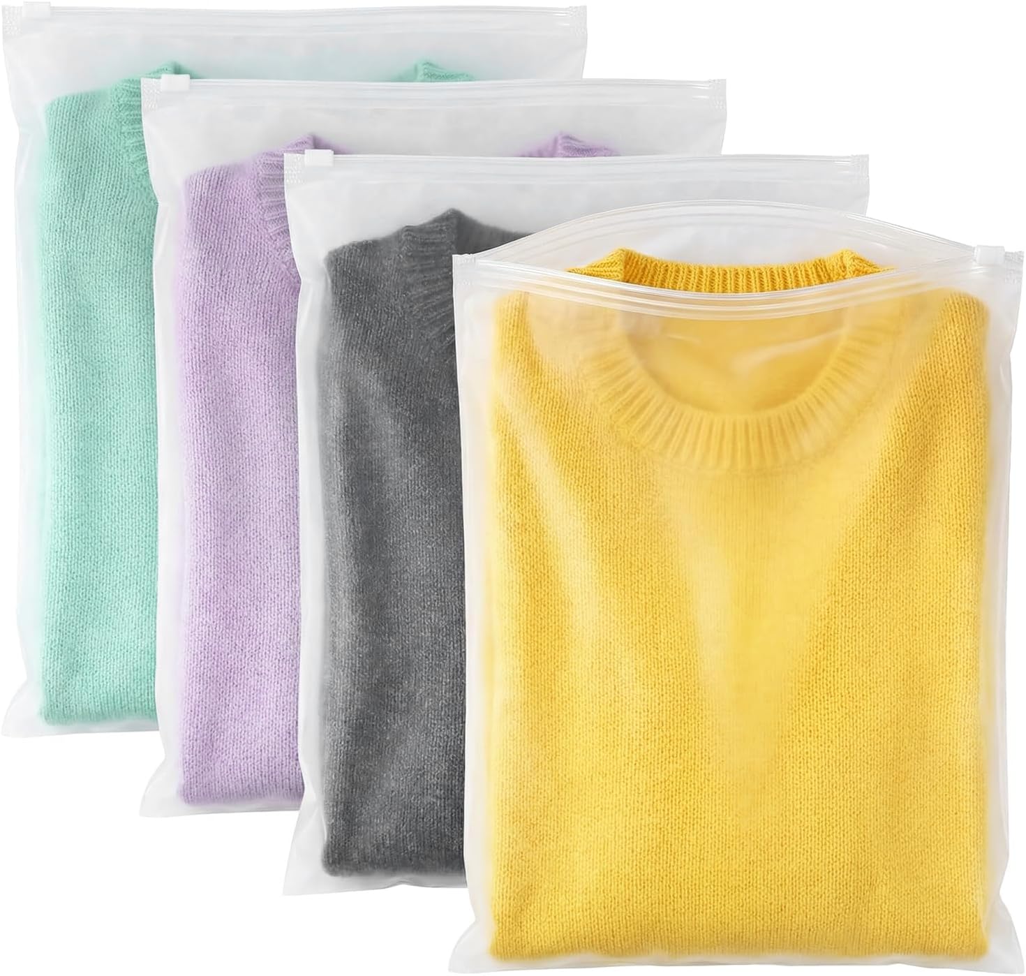 100Pcs Clothing Packaging Bags for Shipping - 10x13 In Plastic Frosted Bags for Travel Storage or Small Businesses Zipper Apparel Bag for Shirts, Socks, Underwear, Documents - with Vent Hole