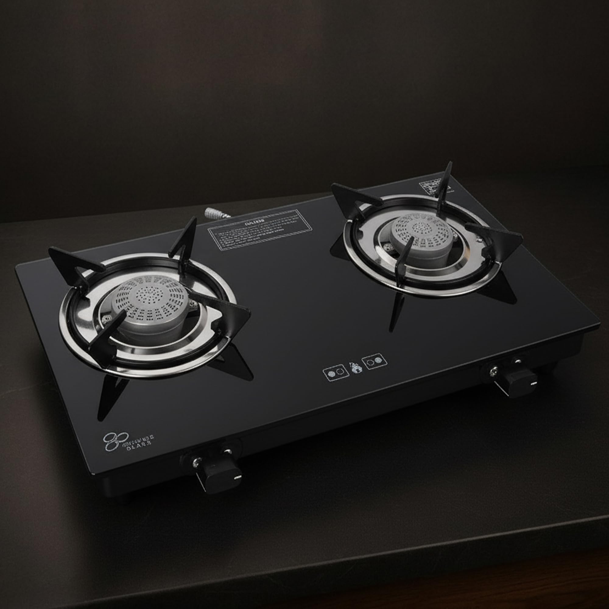 Thermador Luna Gas Stove 2 Burners Manual Ignition | Super Sleek Gas Saver Tornado 2 Burner Gas Stove | LPG Compatible Gas Chulha | ISI Certified | 1 Yr Manufacturer Warranty