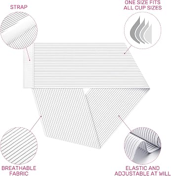 Geiserailie 2 Pcs Chest Compression Wrap Breast Support Band Sports Support Strap Bandage Adjustable Chest Binder for Large Breasted Women Prevent Breast Bounce for Sports Running(White,Large)