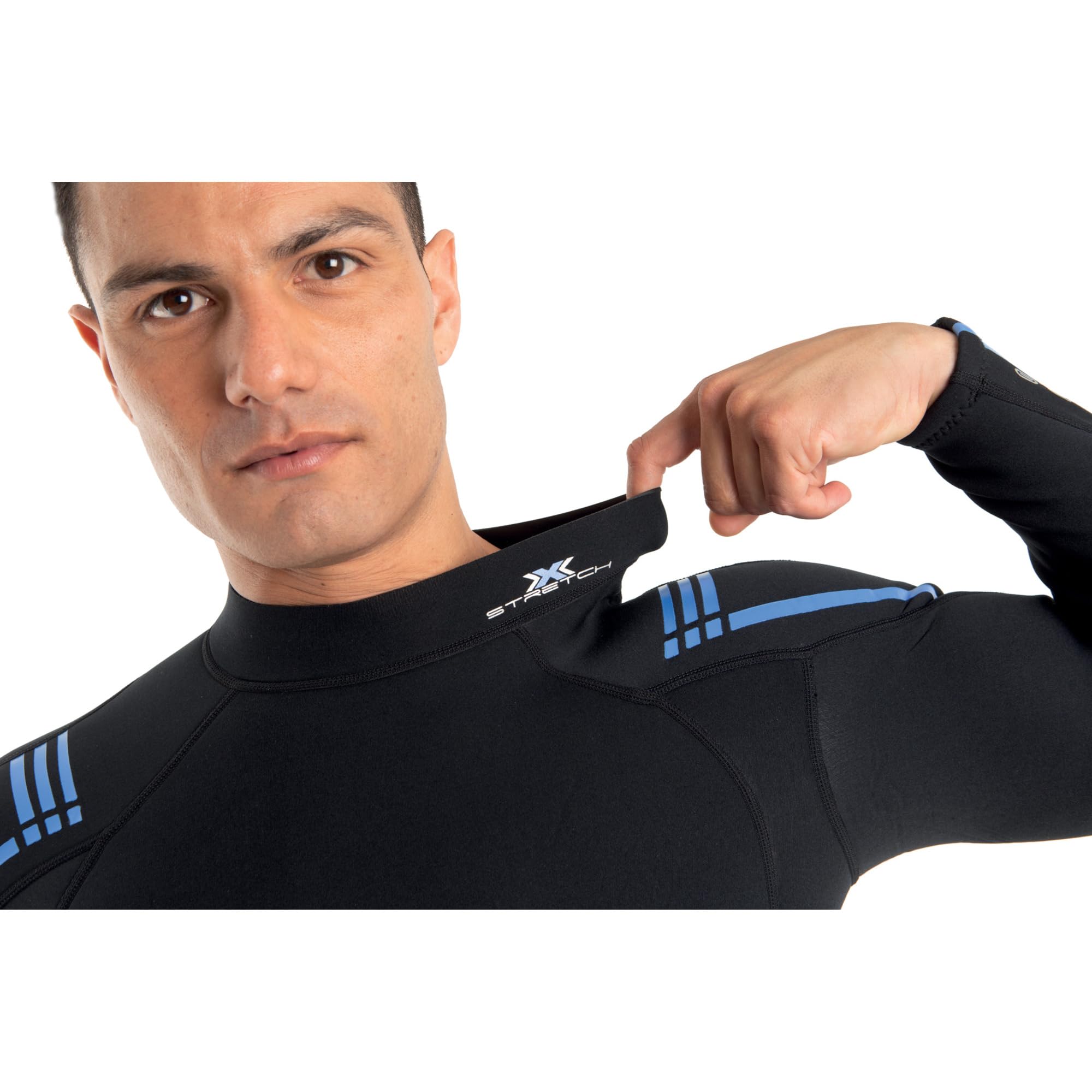 SEAC Feel Man 3 mm, ultra-elastischer, einteiliger 3 mm Neoprenanzug mit Reißverschluss für Unterwasser-Speerfischen, Schnorcheln und Freitauchen