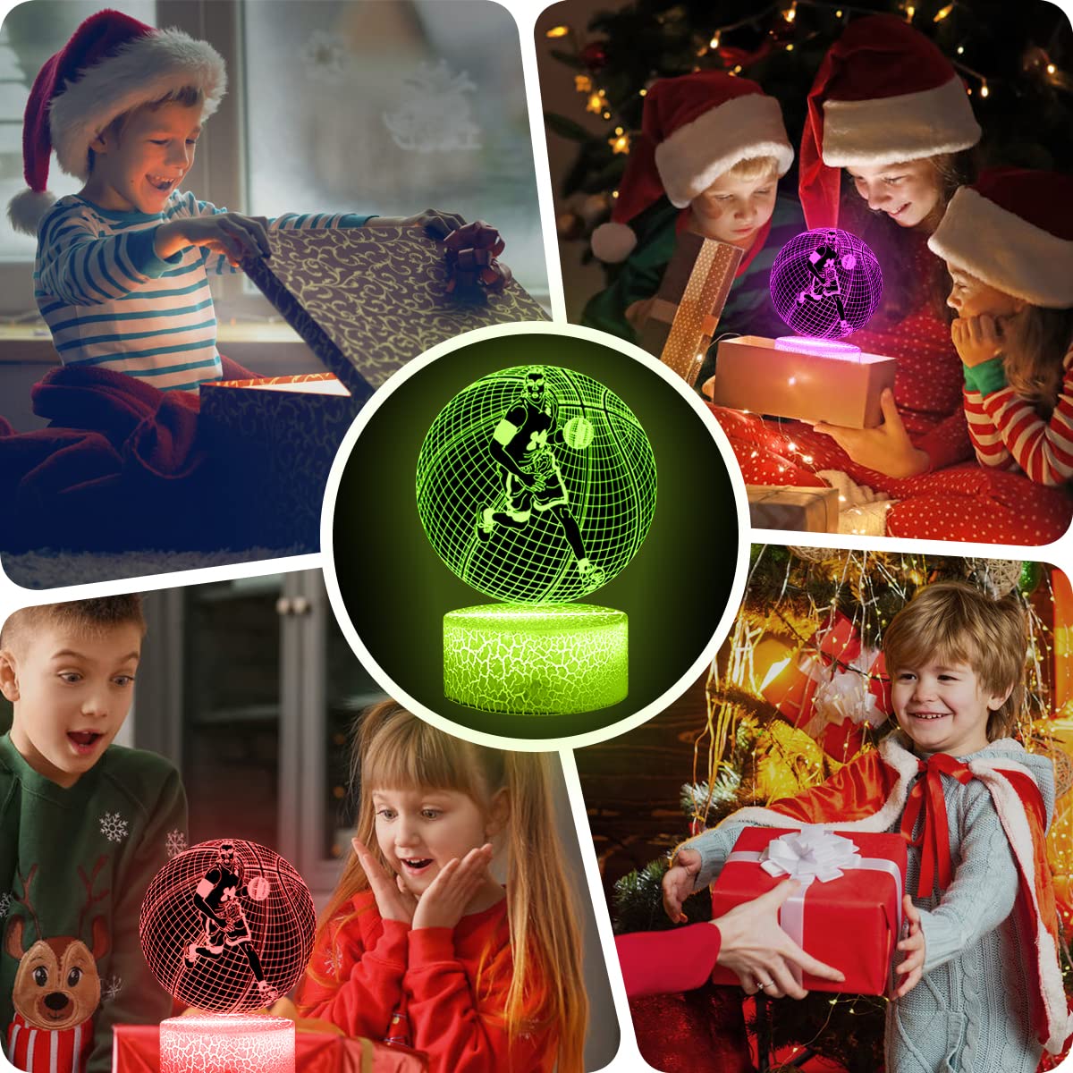 Zeaky Luce Notturna da Basket 3D per Bambini, 16 Giocattoli con Lampada da Basket a LED Che Cambiano Colore con Telecomando, Regalo di Compleanno di Natale per Ragazzi o Ragazze