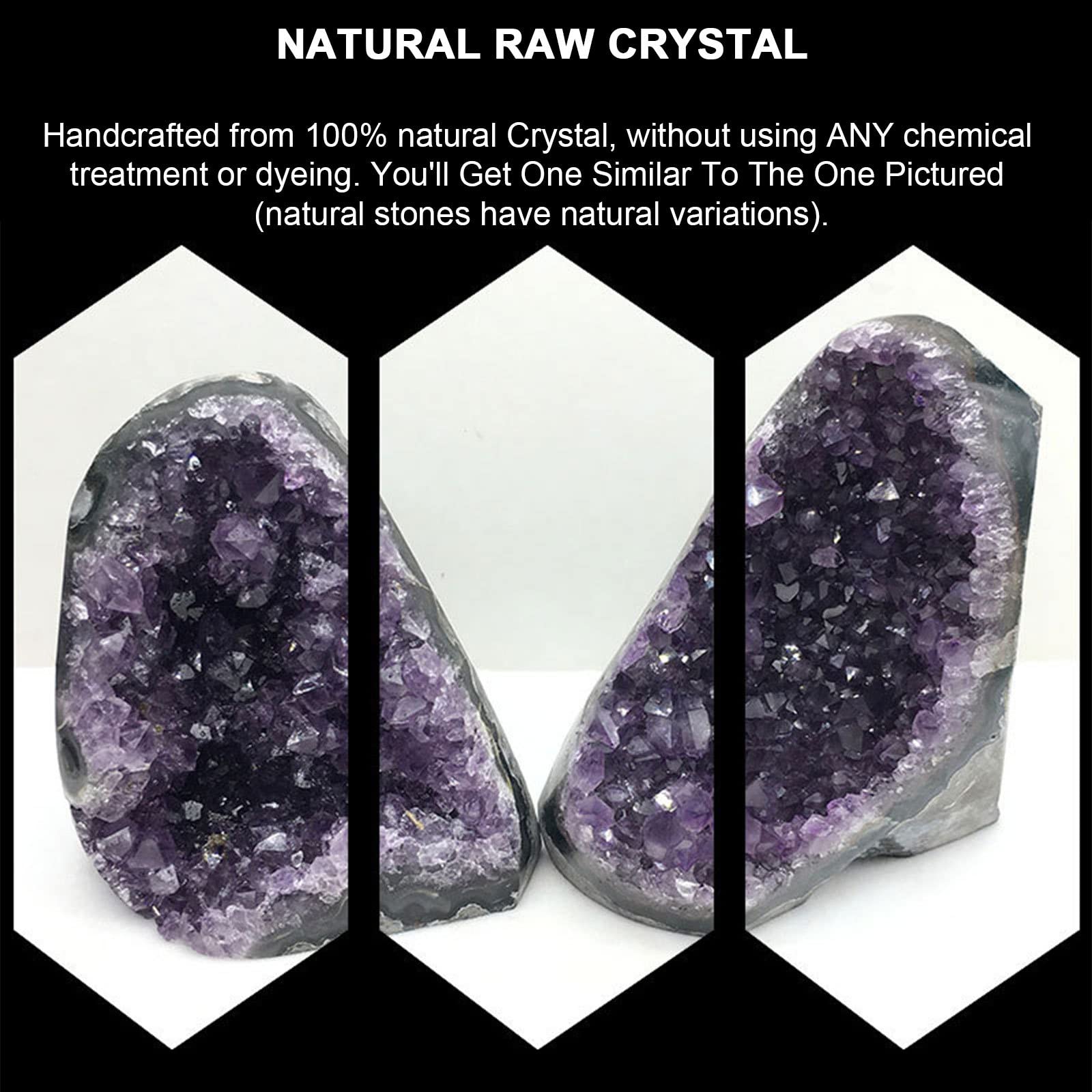 Cristal natural Áspero Natural Crudo Amatista Cristal Racimo Crudo Amatista Roca Cristales de cuarzo Geoda Espécimen Piedra preciosa for Decoración del hogar, 300g-500g decoración de la habitación ( S