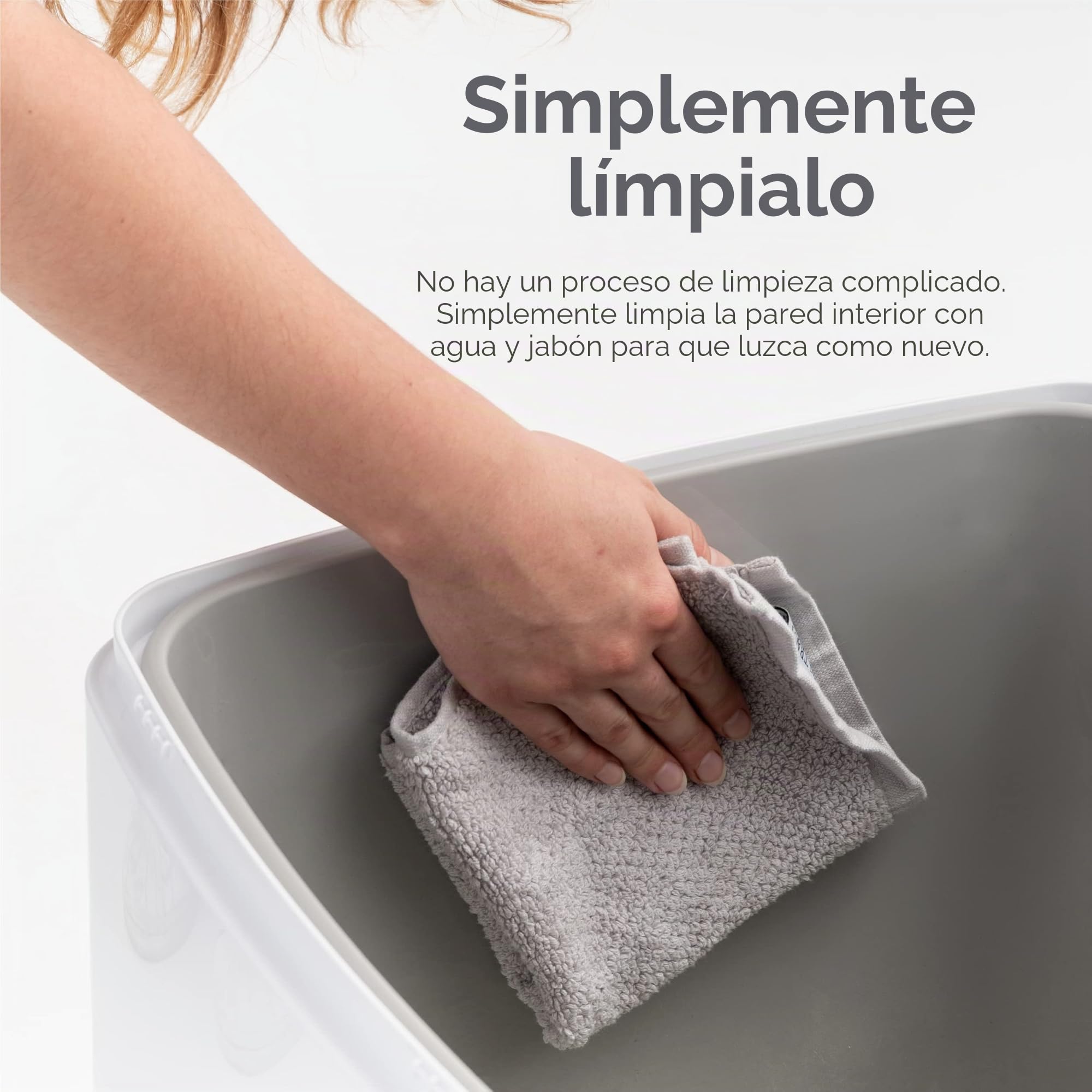 Iris Ohyama Arenero Cerrado para Gatos con Pala, Caja Higiénica con Tapa Extraíble, Antisalpicaduras, Fácil de Limpiar, Sin BPA, Apto para Gatos, Gatitos, Conejos, Blanco - PRCL-SQ