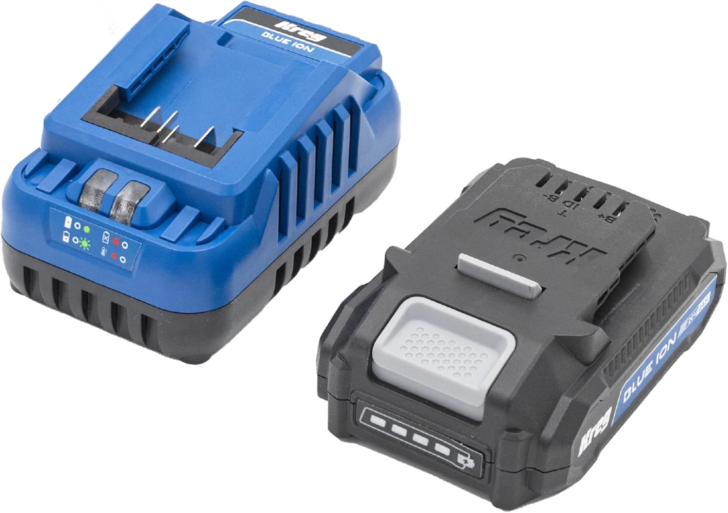 Kreg Blue Ion 2.0 Ah Battery & Charger Starter Kit - Durable Rechargeable Battery & Charger for Workshop & DIY Projects - Impact Resistant & Lightweight - BCB2A20A