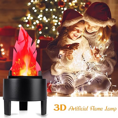 Miniatura 7 de Luz LED de llama de fuego falsa artificial 3D parpadeante, llama electrónica, lámpara nocturna de llama simulada para Halloween, Navidad, clubes