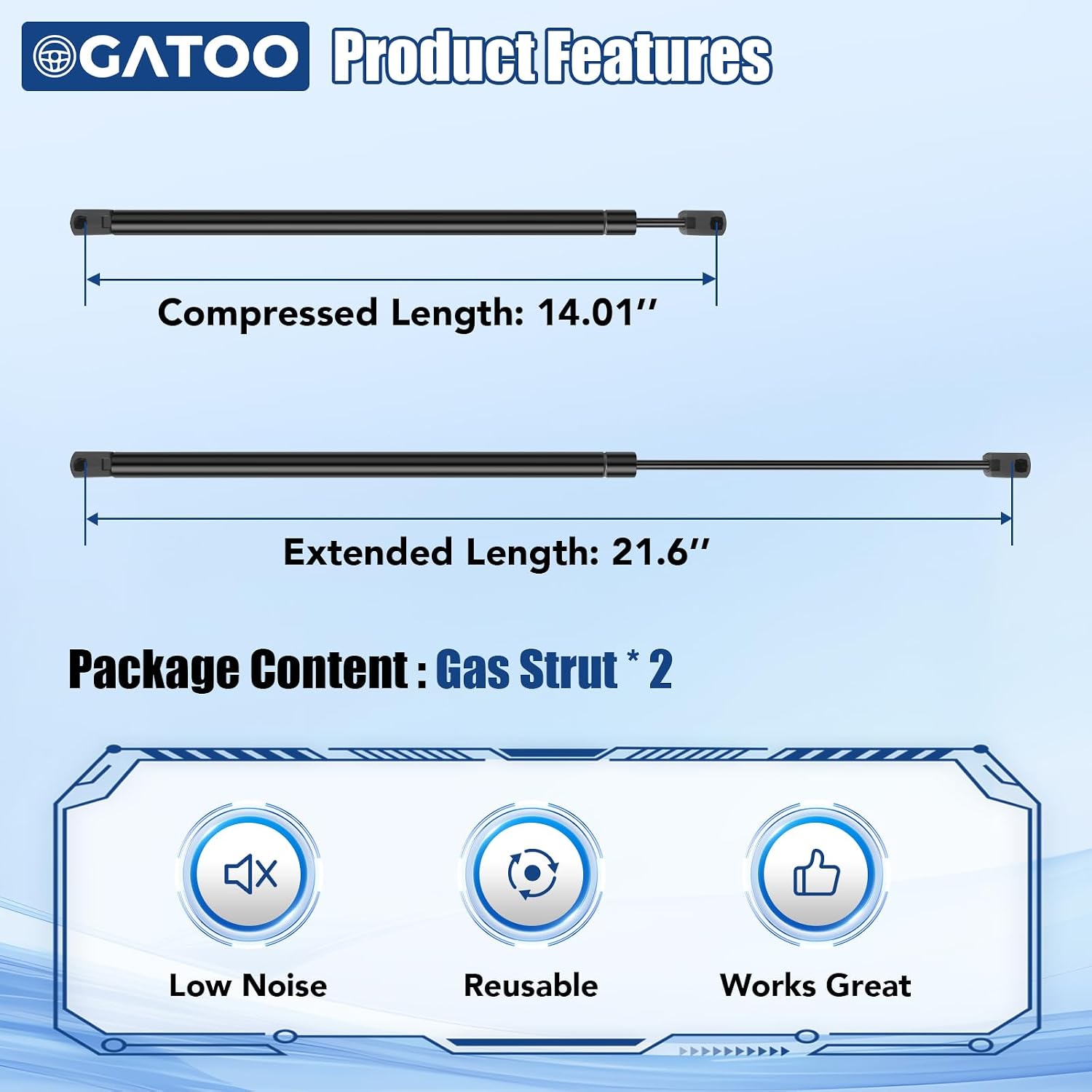 Rear Window Glass Lift Supports Strut Shock Fit for GMC Envoy Chevy Trailblazer 2002 2003 2004 2005 2006 2007 2008 2009, Buick Rainier Isuzu Ascender 04-08, Oldsmobile Bravada 02-04, Saab 9-7x 05-09