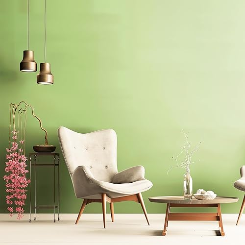 Miniatura 6 de Papel tapiz verde claro para despegar y pegar, 15.7 x 748 pulgadas, papel tapiz apto para inquilinos, papel de pared extraíble de PVC de vinilo,