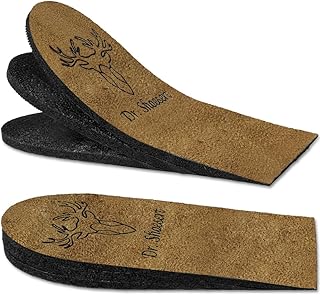Dr. Shoesert Adjustable Orthopedic Heel Wedge Lift for Leg Length Discrepancies, Height Increase Insoles for Achilles Tendonitis, Heel Pain, Heel Cushion Cups for Heel Spur (Small (Pack of 2), Brown)