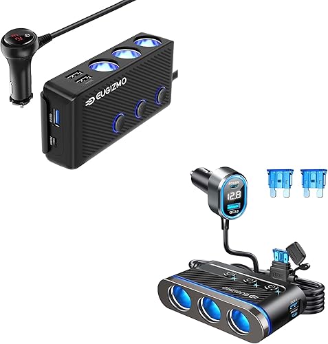 Divisor de enchufe para encendedor de cigarrillos, 200 W, 3 zócalos, adaptador para encendedor de cigarrillos, cargador de coche, puerto para Carro