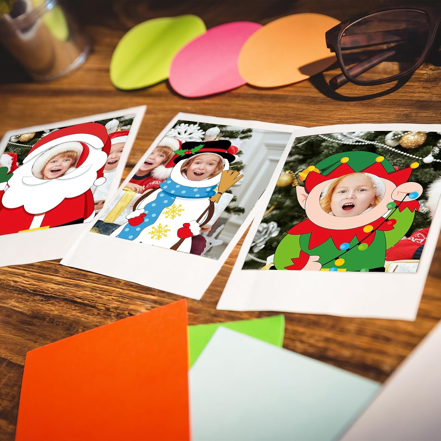 Soaoo 5 Pcs Christmas Face Hole Photo Props 36 x 15.7 Inch Christmas Yard Signs Outdoor Penguin Reindeer Snowman and Santa Claus Lawn Decorations for Xmas Pathway Holiday Party Supplies Patio