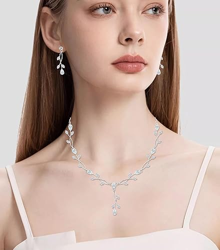 Miniatura 2 de Elegantes conjuntos de joyas nupciales transparentes con circonita cúbica para bodas, aretes, pulseras para pájaros, damas de honor, circonita