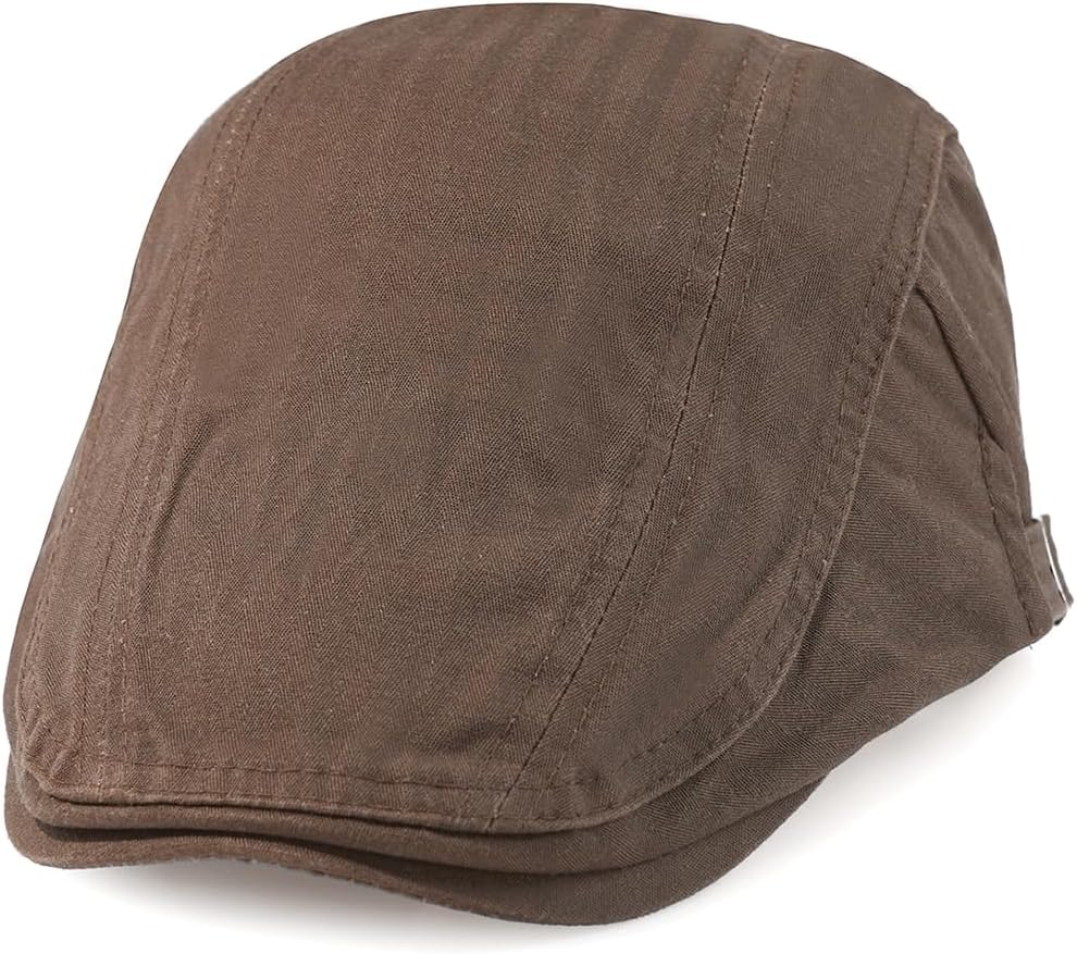 Newsboy Hats for Men Flat Cap Cotton Adjustable Breathable Irish Cabbie Ivy Driving Hunting Hat