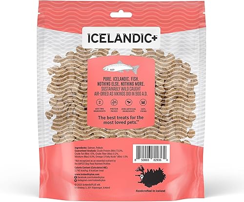 Miniatura 2 de Icelandic+ Mini Fish Chips Salmón 9oz  Golosinas para perros, para entrenamiento y perros pequeños, 2 ingredientes secos al aire crujientes