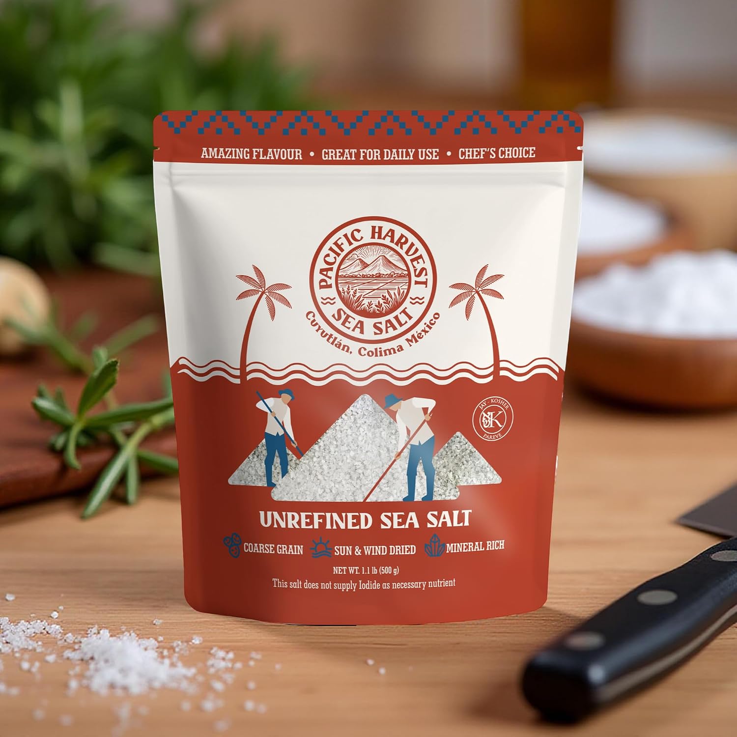 Pacific Harvest Sea Salt Bundle | Coarse Grain Natural Sea Salt | 2.2 lb + 1.1 lb | Hand Harvested in Colima Mexico | Unrefined, No Additives image 5