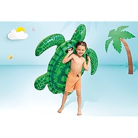INTEX Lil\' Sea Turtle Inflatable Pool Float: Animal Pool Toy For Kids - 2 Heavy-Duty Handles - 88lb Weight Capacity - 59 x 50 - For Ages 3+