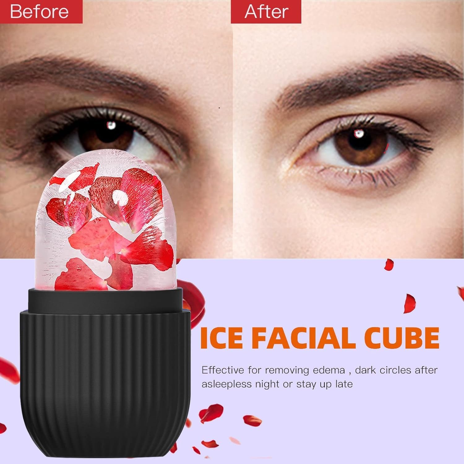 INOVERA Ice Roller for Face Massager | Reusable Ice Holder Tool for Glowing & Clear Skin | Easy to Use and Carry | Cold Massage Therapy for Skin (Black) 3