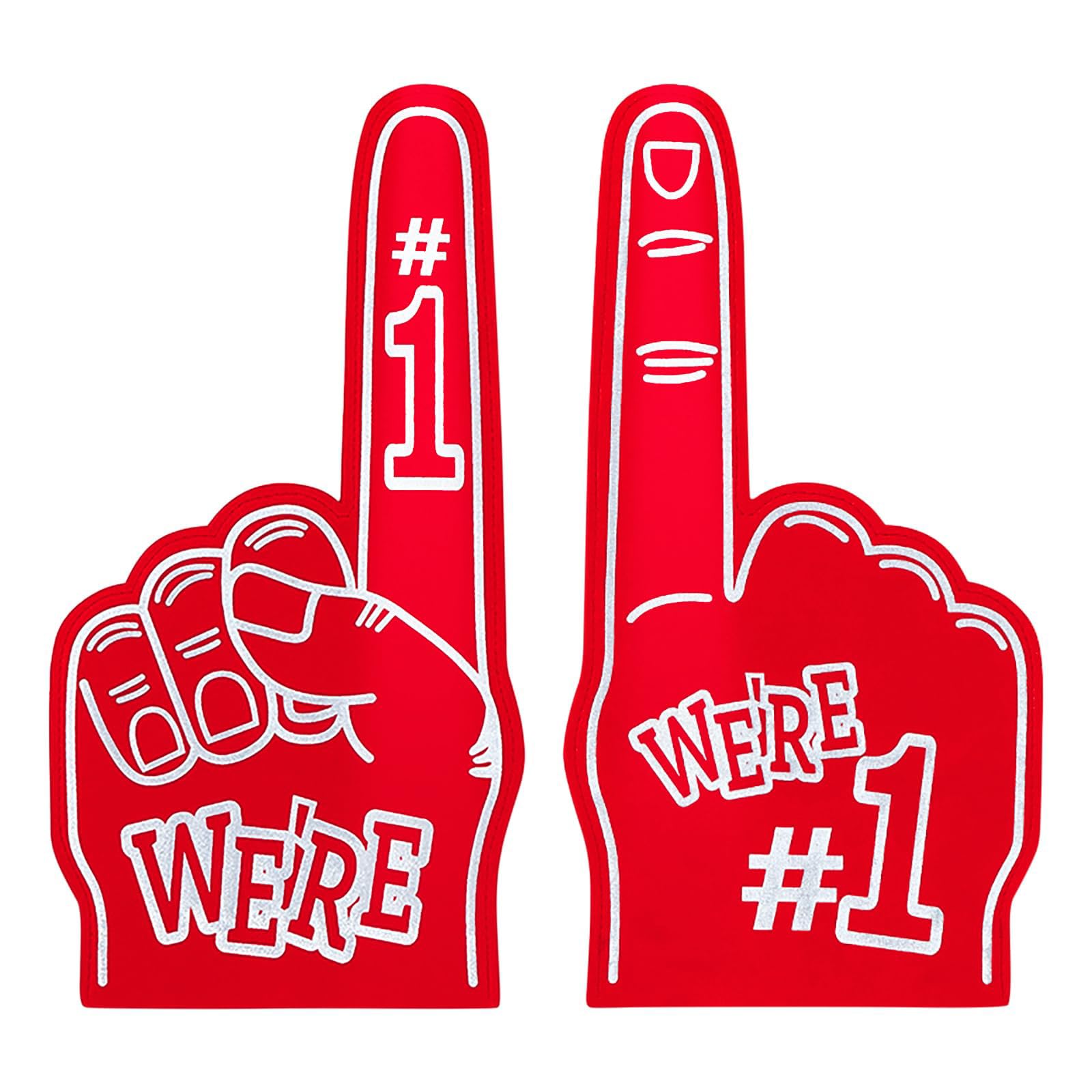 Giant Foam Hands Gladiators, 2Pcs Foam Fingers Pointer Gladiators for Sports Fans Inspiring Cheering, Red Giant Foam Hand for Sports Events Cheering