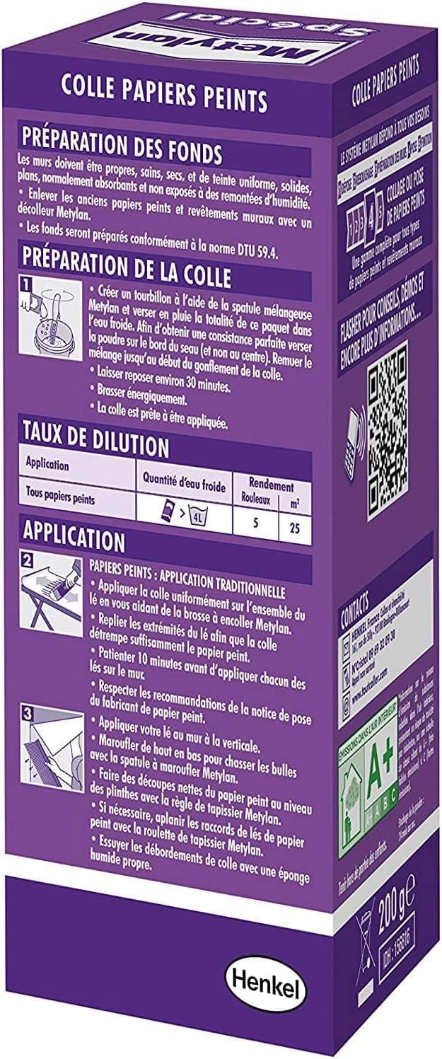 Metylan Colle Papiers Peints Renforcée 200g 25 m²