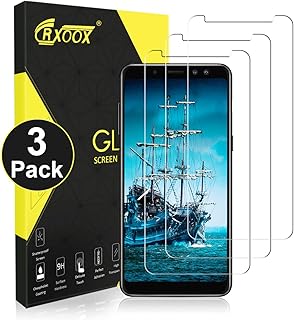 CRXOOX Protector de Pantalla para Samsung Galaxy A8 2018, [3 Unidades]
Cristal Vidrio Templado, 3-Unidades, 9H Dureza, Alta Definicion 0.33mm,
2.5D Round Edge : Protectores de pantalla