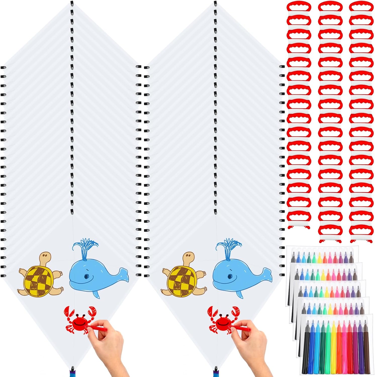 Libima 50 Pieces DIY Kites for Kids Kite Making Kit Bulk