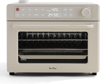 Our Place Wonder Oven Pro | 8-in-1 Digital Air Fryer & Countertop Oven with Basket, Rack, Pan & Tray | 3-Rack, 32 QT Capacity - Air Fry, Toast, Roast, Bake, Reheat, Broil, Proof & Dehydrate | Cream