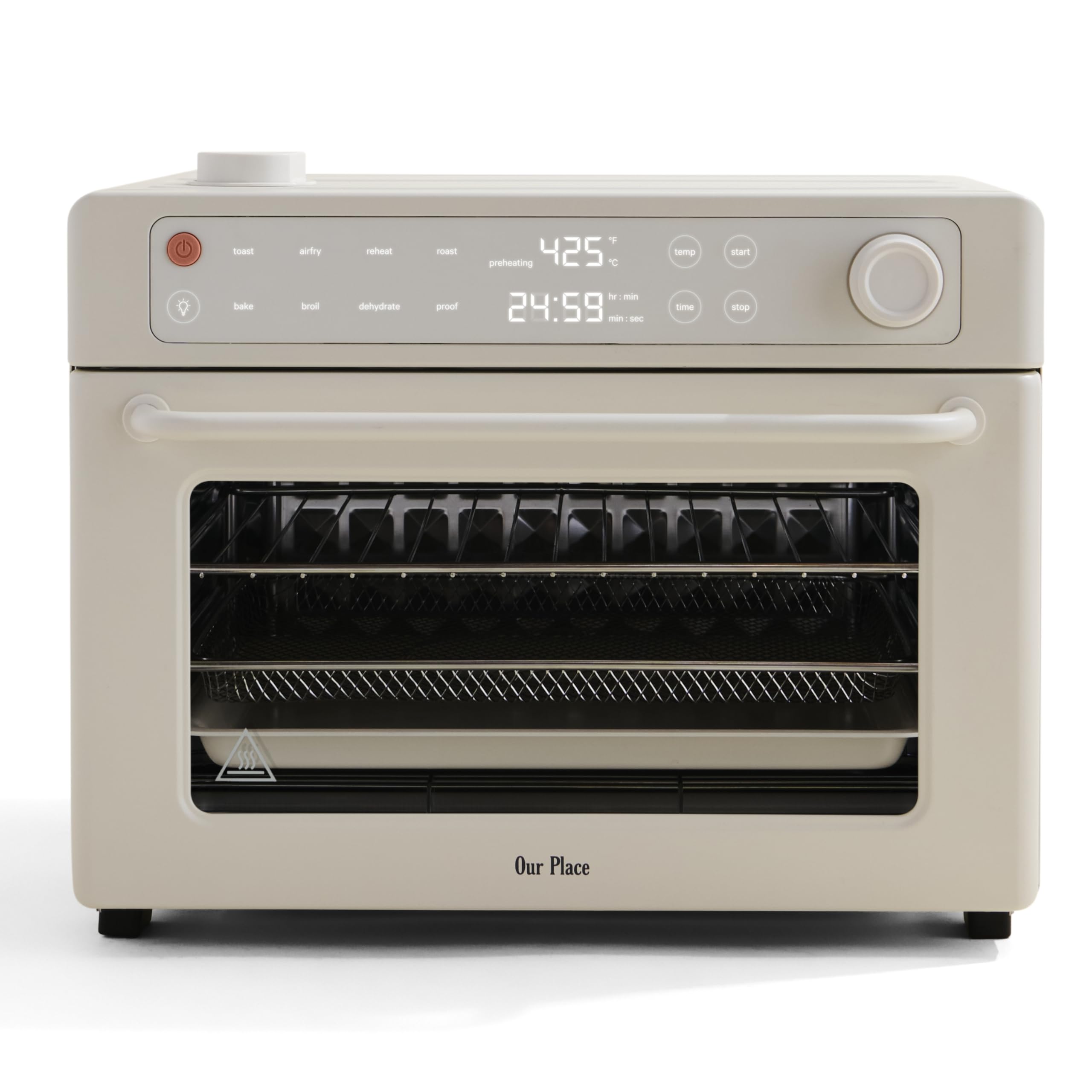 Our Place Wonder Oven Pro | 8-in-1 Digital Air Fryer & Countertop Oven with Basket, Rack, Pan & Tray | 3-Rack, 32 QT Capacity - Air Fry, Toast, Roast, Bake, Reheat, Broil, Proof & Dehydrate | Cream 32 Quarts Cream