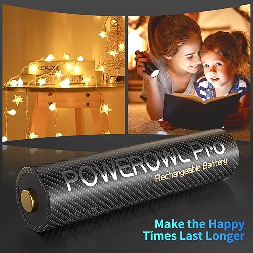 Miniatura 3 de POWEROWL Baterías AAA recargables PRO con cargador de 4 bahías, alta capacidad de 1100 mAh, batería Premium NiMH Triple A -8 unidades