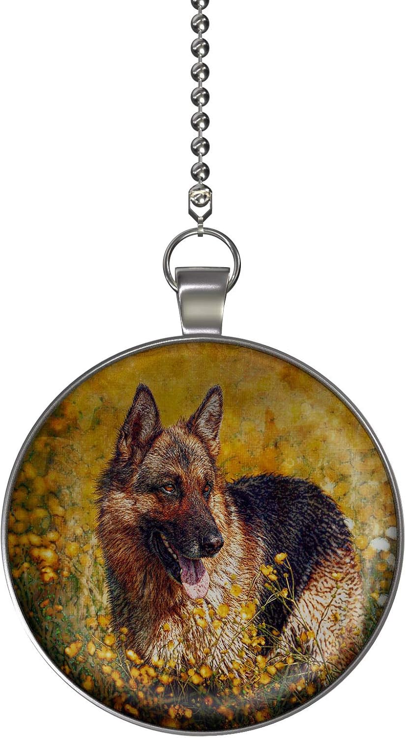 German Shepard Ceiling Fan/Light Pull Pendant with Chain