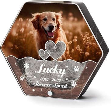 Personalized Pet Hair Shadow Box with Your Photo | Wooden Pet Fur Memorial Box | Dog Memorial Gifts for Loss of Dog | Pet Loss Sympathy Gifts | Pet Hair Keepsake Box