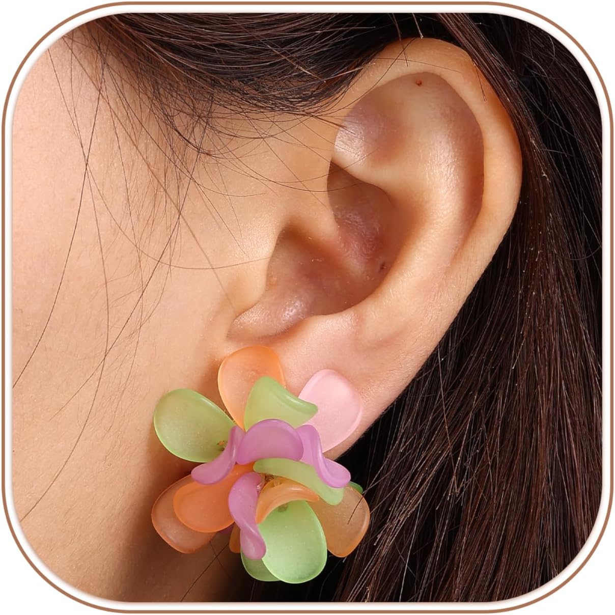 Aretes Clip On Flor Elegante para Mujeres