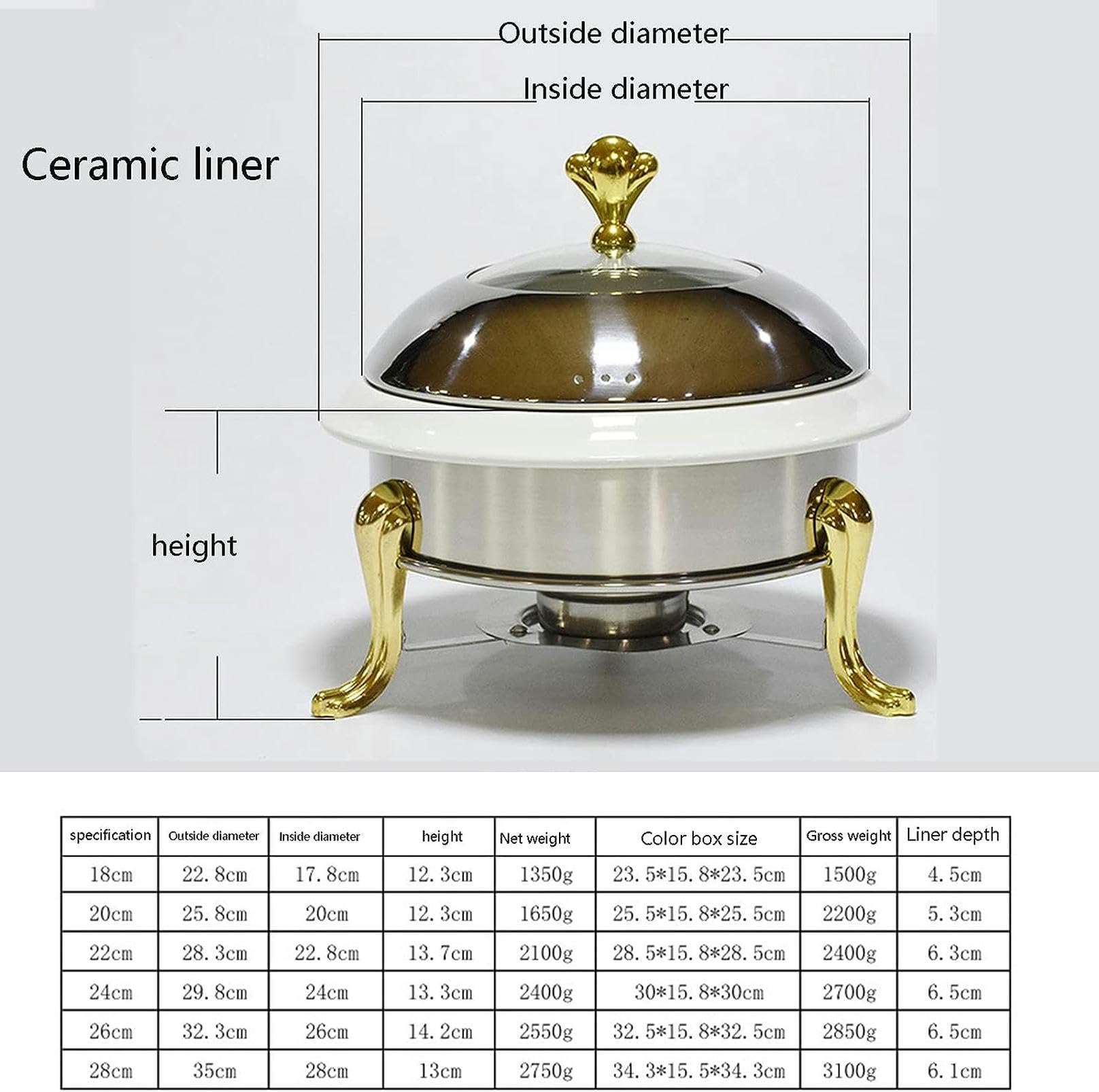 Calentador de Comida para Buffet - Bandeja calentadora de Comida, Buffet Calentador de Comida, Acero Inoxidable con Placa de Vidrio, Juego de ollas Calientes para Catering, Juego de ollas ca