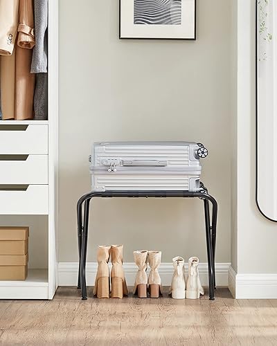 Miniatura 8 de SONGMICS Portaequipajes para habitación de invitados, soporte para maleta, marco de acero plegable, para hotel, dormitorio, soporta hasta 110