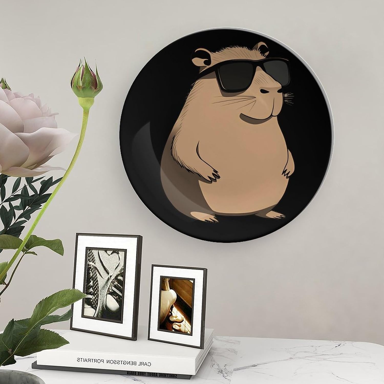 Capybara with Glasses Bone China Decorative Porcelain Plates Dinnerware Ornaments
