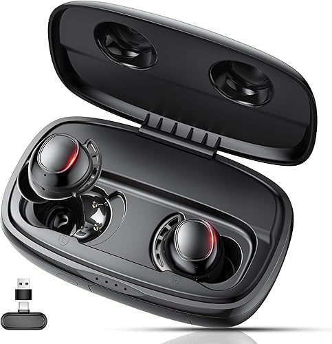 Vista 11 de IAMJOY Wireless Gaming Earbuds, 20ms Low Latency, Game Earbuds with Mic, 2.4GHz & Bluetooth, Compact LED Display Compatible with Meta Quest 3/2