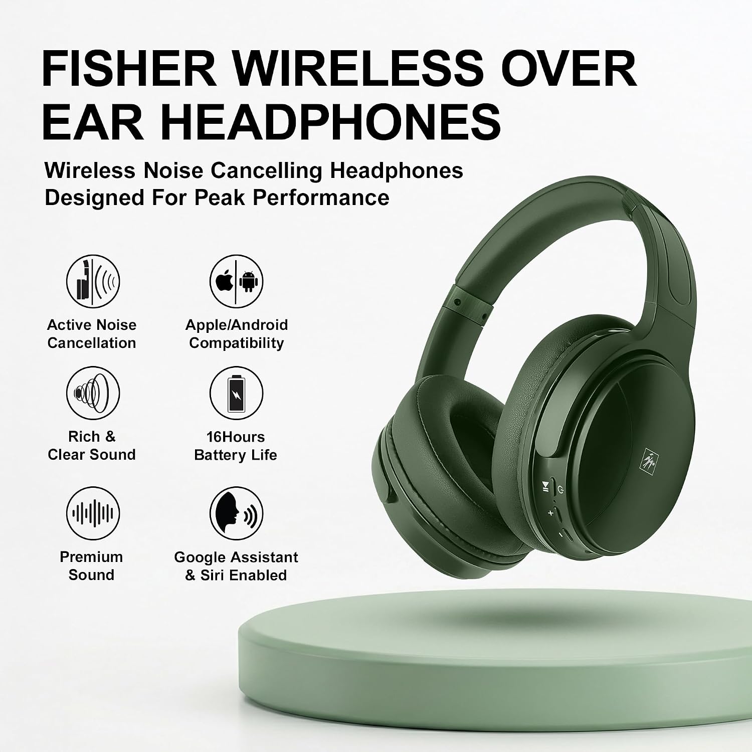 Fisher Pro Active Noise Cancelling Headphones,Over-Ear Headphones Wireless image 3