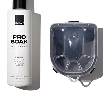 Nailboo 100% Acetone Nail Polish Remover & Soak Bowl, 16 fl oz