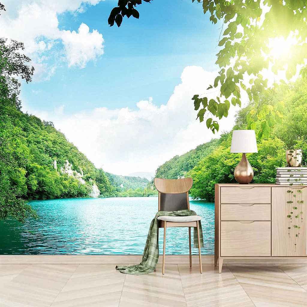 Papier peint panoramique 3D poster geant mural foret 350x256