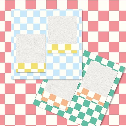 Miniatura 6 de 60 hojas de papel de manualidades de tablero de ajedrez pastel para hacer tarjetas, decoración de álbumes de fotos, 5.5 x 8.3 pulgadas