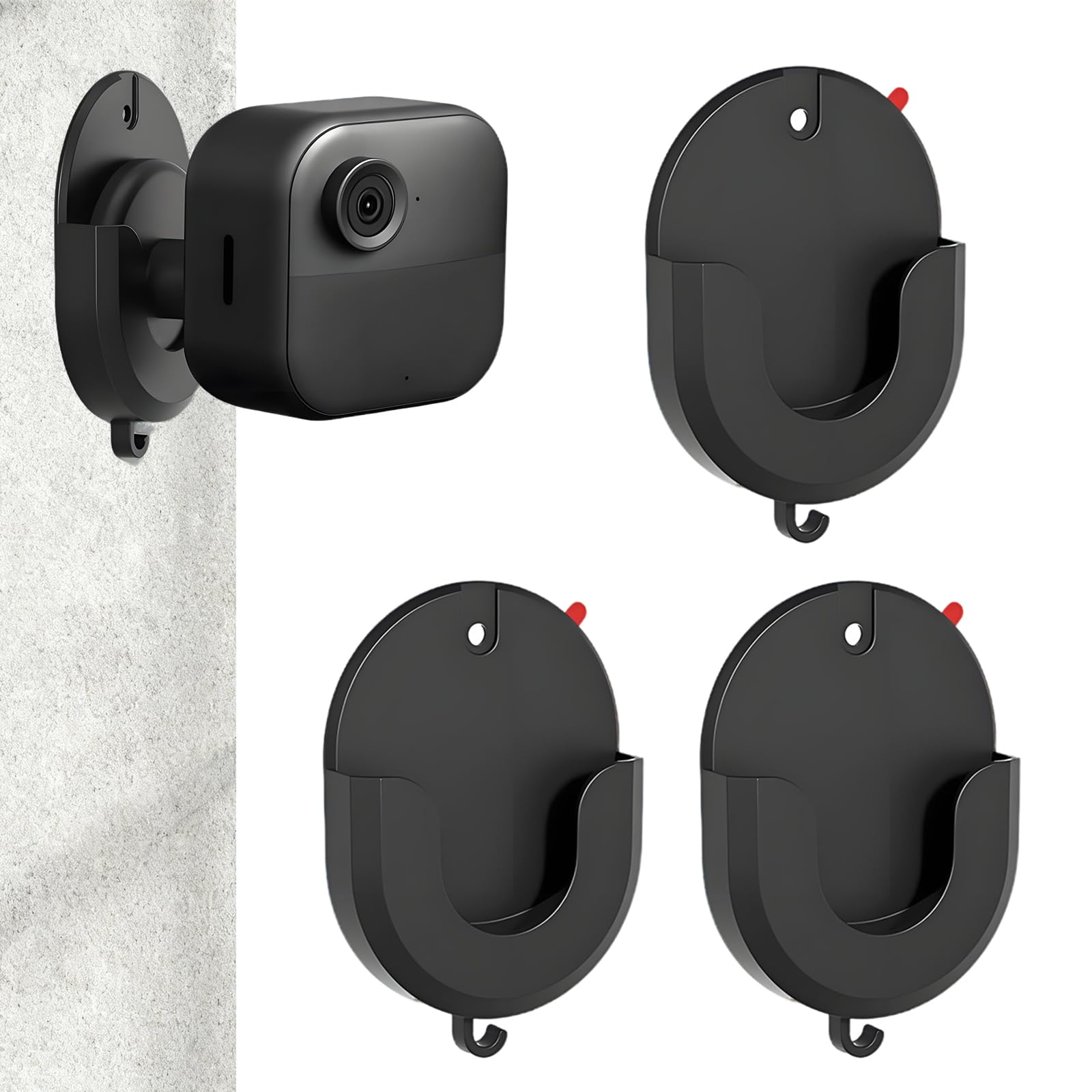 Rayakt 3 Pack Outdoor Camera Mount, No Drill Wall Bracket for Blink Outdoor 4/Indoor/Mini/Mini 2, Ring Indoor Cam(1st Gen/2nd Gen), Adhesive Camera Wall Mount Bracket Holder, Easy to Install