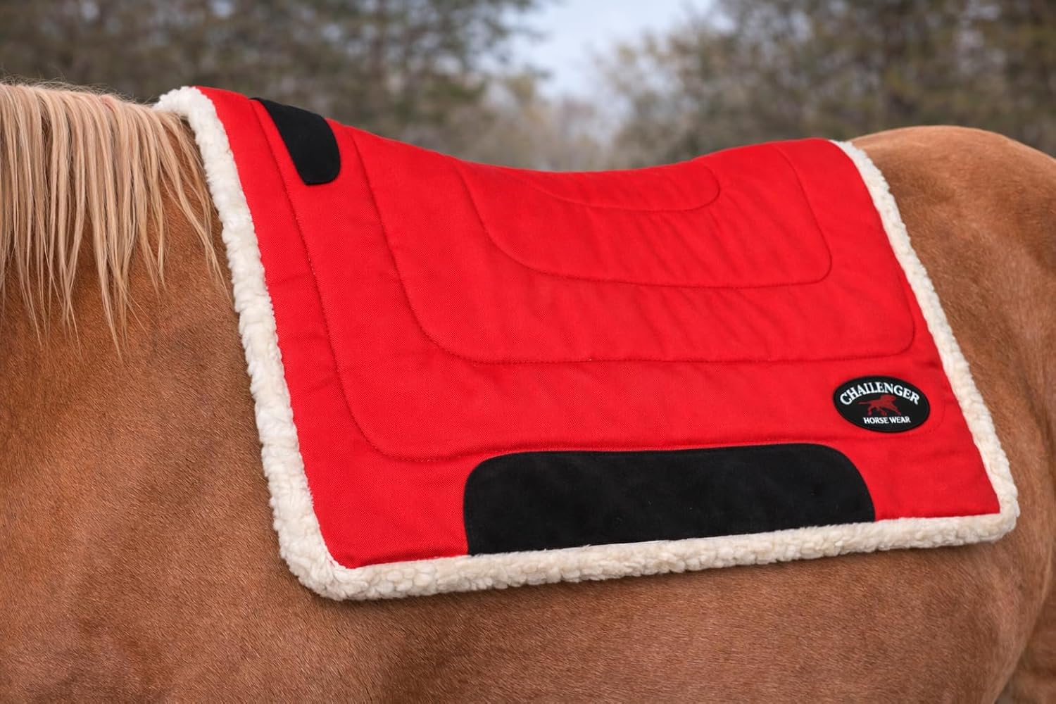 CHALLENGER Horse & Pony Saddle PAD Western Riding Trail Cordura Top Fur Bottom Full 39143