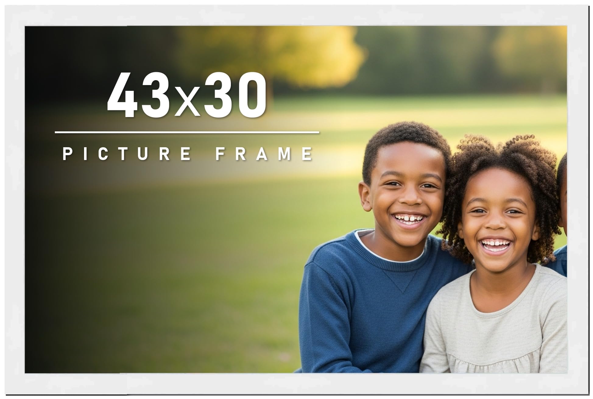 Amazon.com - 43x30 Frame White Solid Wood Picture Frame Includes