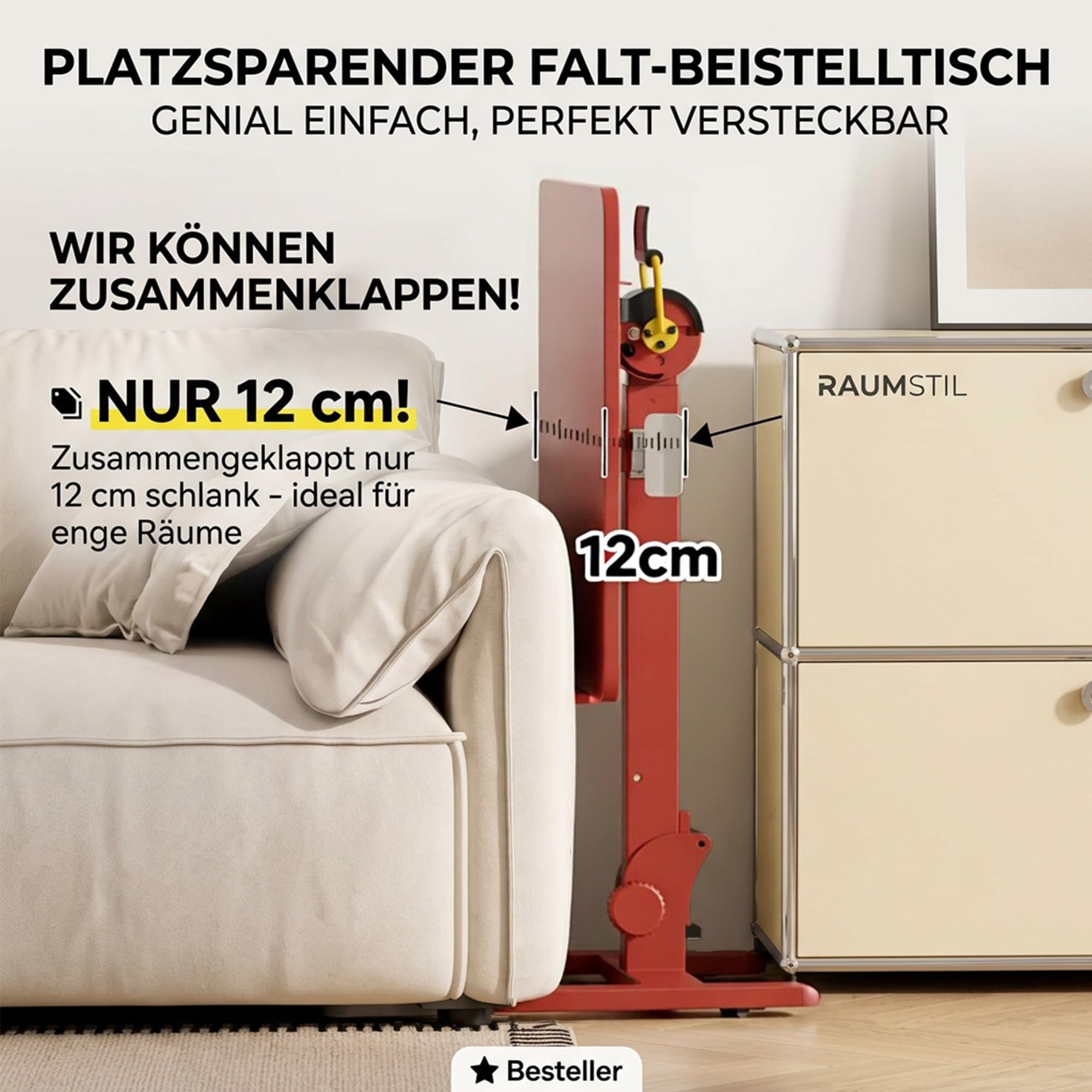 MUSSO AnyDesk D7 mobilny stolik pod laptopa z regulacją wysokości (75-108 cm), składany pulpit stojący z blatem o nachyleniu 0-90°, ergonomiczny stolik pomocniczy (bordowy, 1 sztuka)
