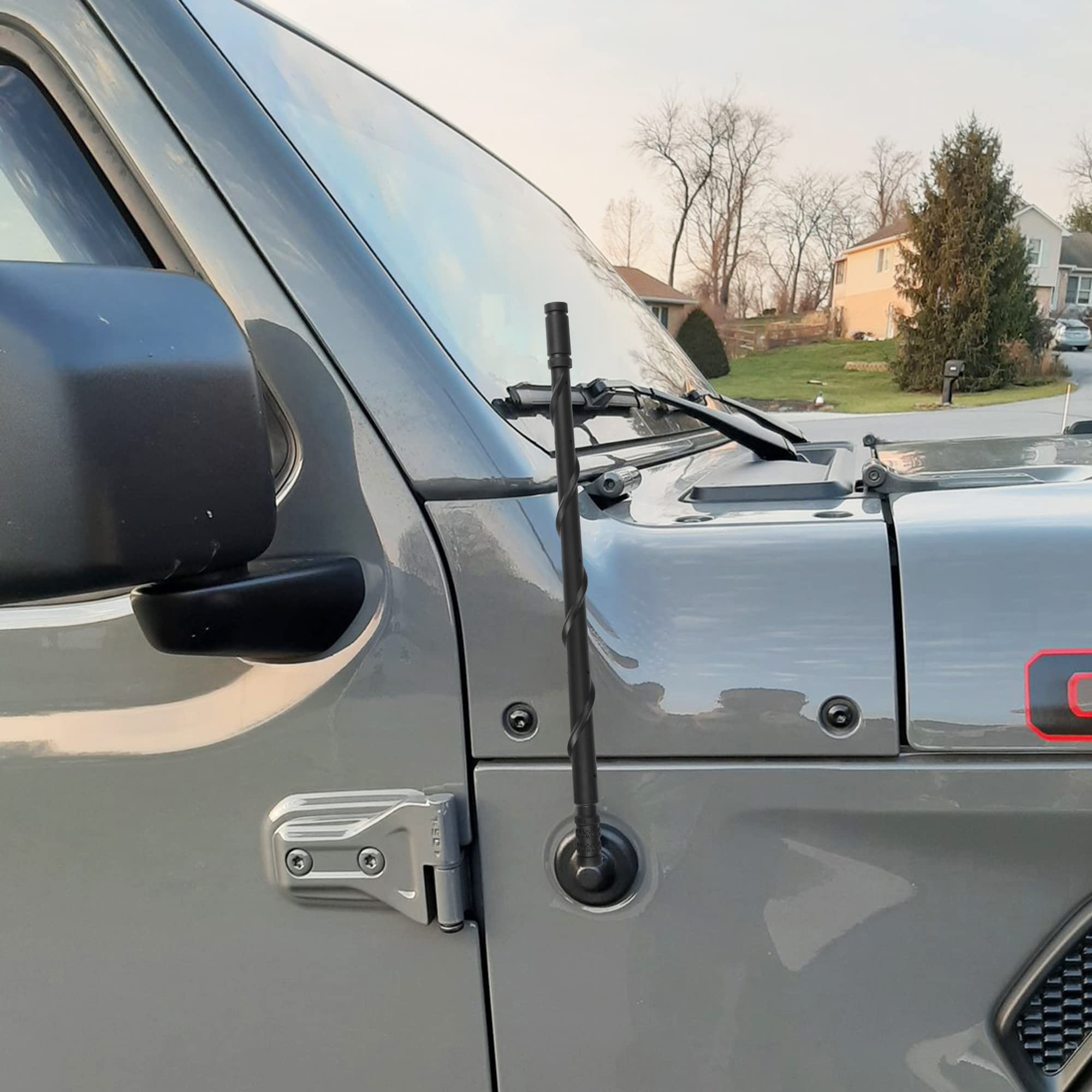 VOFONO Antenne de 33 cm pour Jeep Wrangler JK JL Gladiator JT 2007-2023, nouvelle antenne de rechange en caoutchouc flexible en spirale, accessoires Jeep Wrangler Gladiator