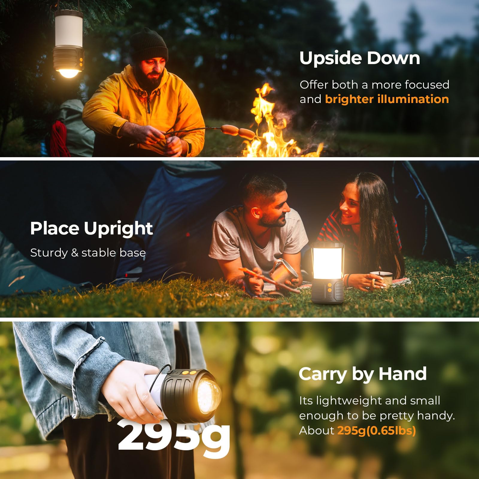 Lámpara De Camping Recargable 50W LED - Con Batería 1500 MAh, Diseño Magnético Y Gancho, Impermeable, Ideal Para Senderismo Y Emergencias