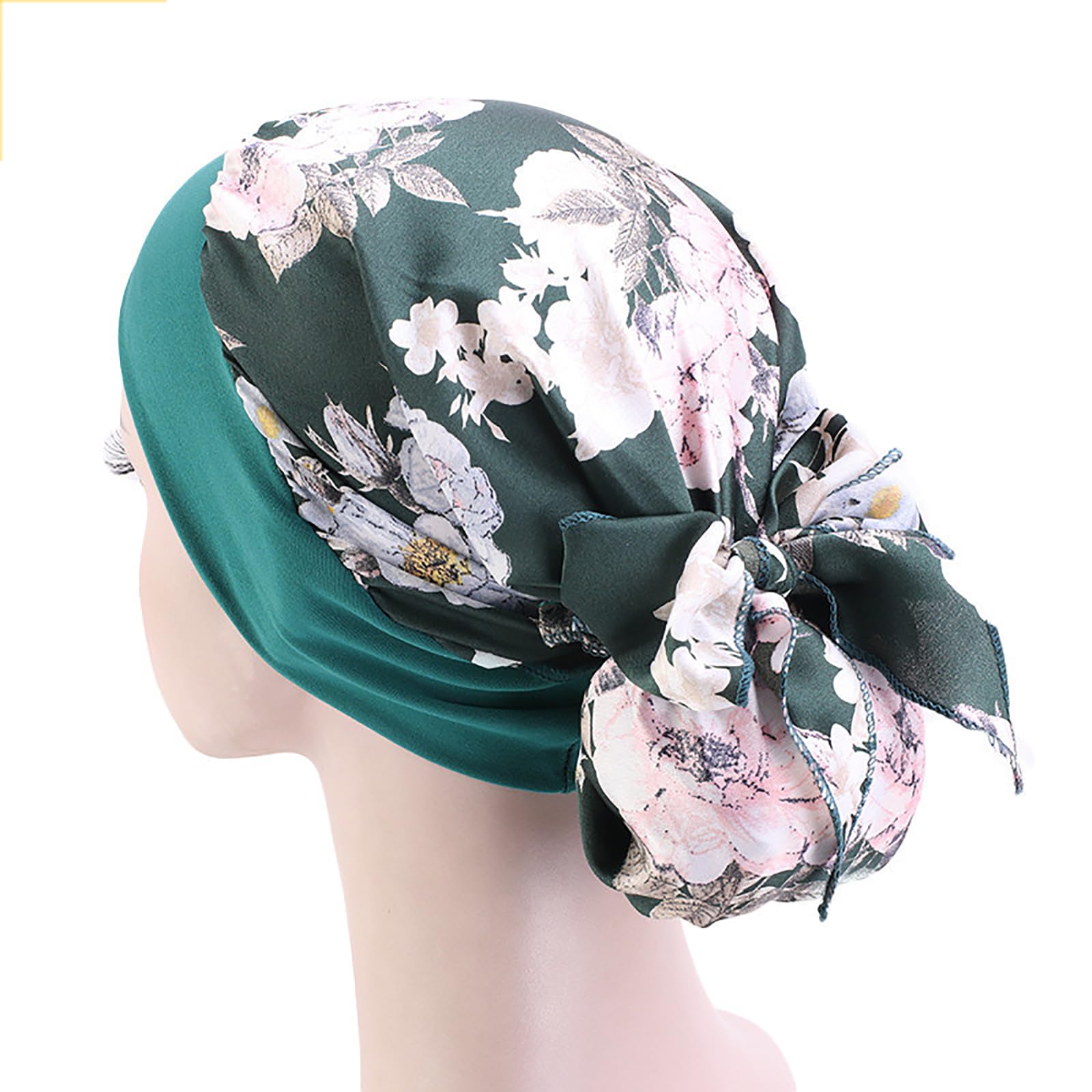 Chemo Headwear para mujer, 4 piezas, bufanda preatada, gorro de calavera